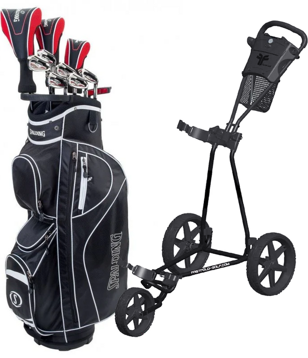 Nybörjarpaket - Spalding SX35 Full set Grafit + FastFold Players Golfvagn