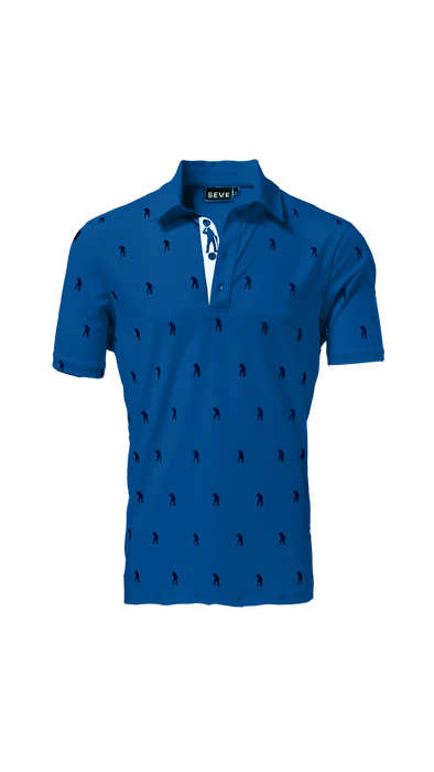 Seve Allover Polo Pikétröja II Blå