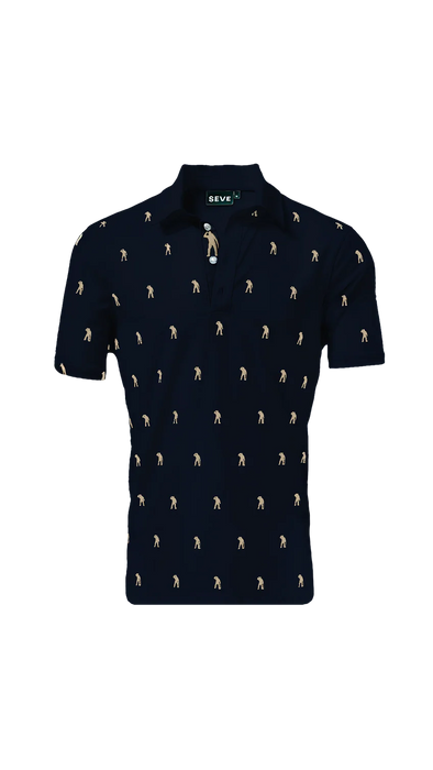 Seve Allover Polo Pikétröja II Blå