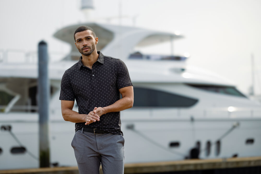 Cutter & Buck Virtue Polo Printed Herr Blå