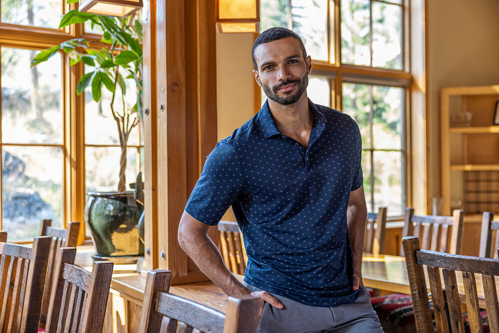 Cutter & Buck Virtue Polo Printed Herr Blå