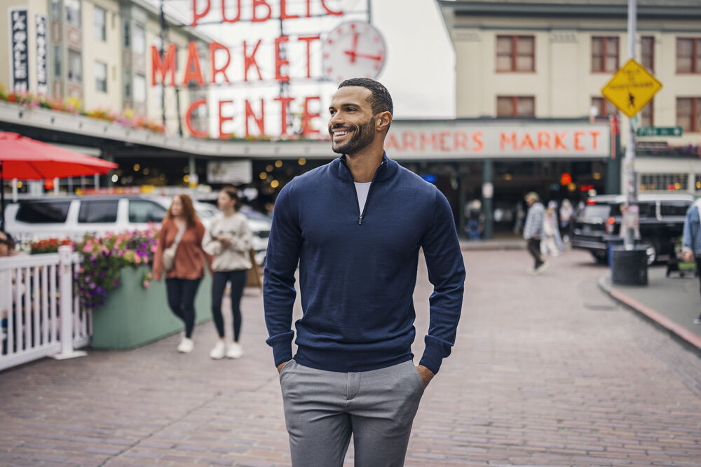 Cutter & Buck Everett Half Zip Sweater Svart