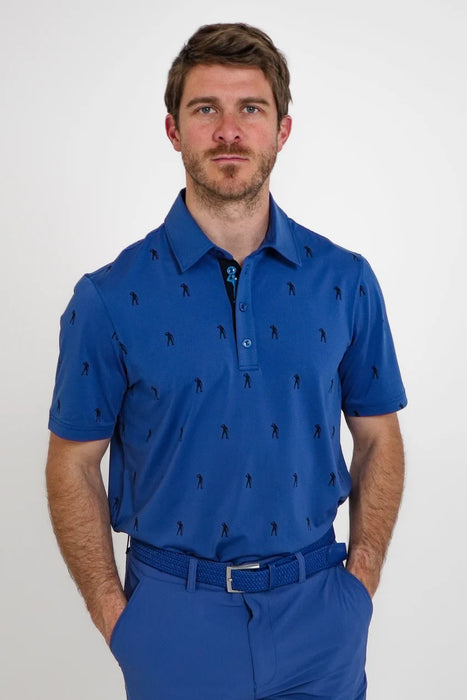 Seve Allover Polo Pikétröja II Blå