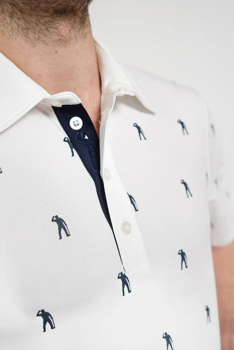 Seve Allover Polo Pikétröja II Blå