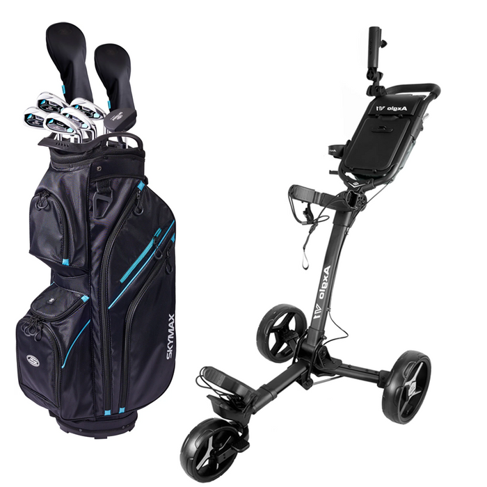 Nybörjarpaket - Skymax Golf Full set Dam - Grafit + Axglo V1 Golfvagn