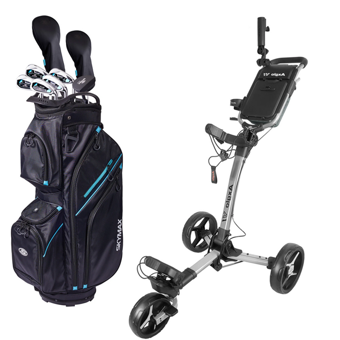 Nybörjarpaket - Skymax Golf Full set Dam - Grafit + Axglo V1 Golfvagn