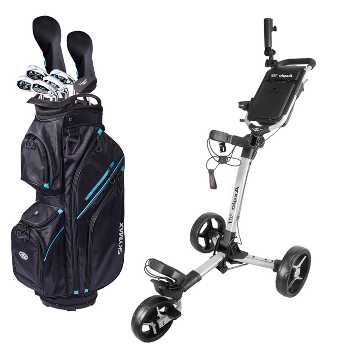 Nybörjarpaket - Skymax Golf Full set Dam - Grafit + Axglo V1 Golfvagn