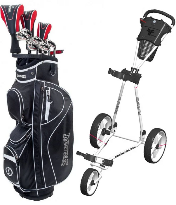 Nybörjarpaket - Spalding SX35 Full set Grafit + FastFold Players Golfvagn